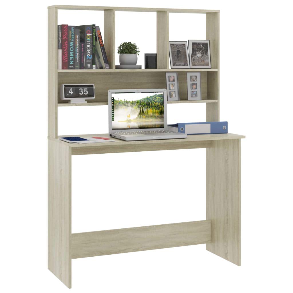 Sonoma Oak Computer Desk with Shelves - 43.3