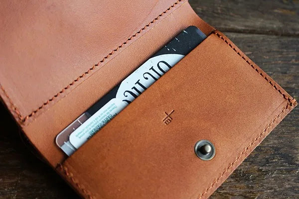Premium Genuine Leather Tri-Fold Wallet for Men - Handcrafted in Japan - Slim RFID Blocking Design for Everyday Use & Travel