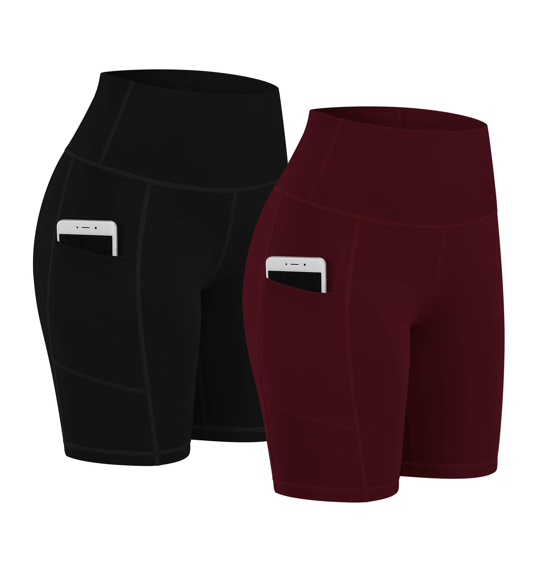 Fengbay 2 Pack Women's High Waist Biker Shorts with Pockets - 8