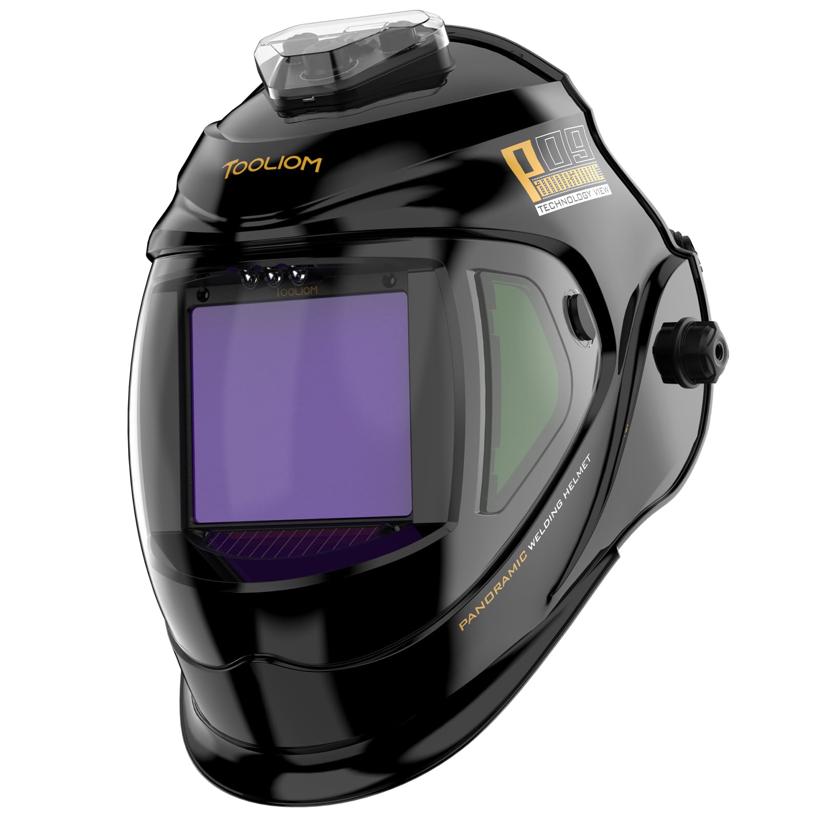 TOOLIOM Auto Darkening Welding Helmet with Light - 1/1/1/1 Optical Clarity, 4.31