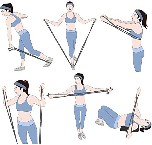 7 Ring Jelly Tube Chest Expander - Portable Resistance Exercise Band for Fitness, Yoga, Pilates & Boxing | Arm & Core Muscle Training Stretch Strap | Home Gym & Outdoor Workout Equipment (Blue)