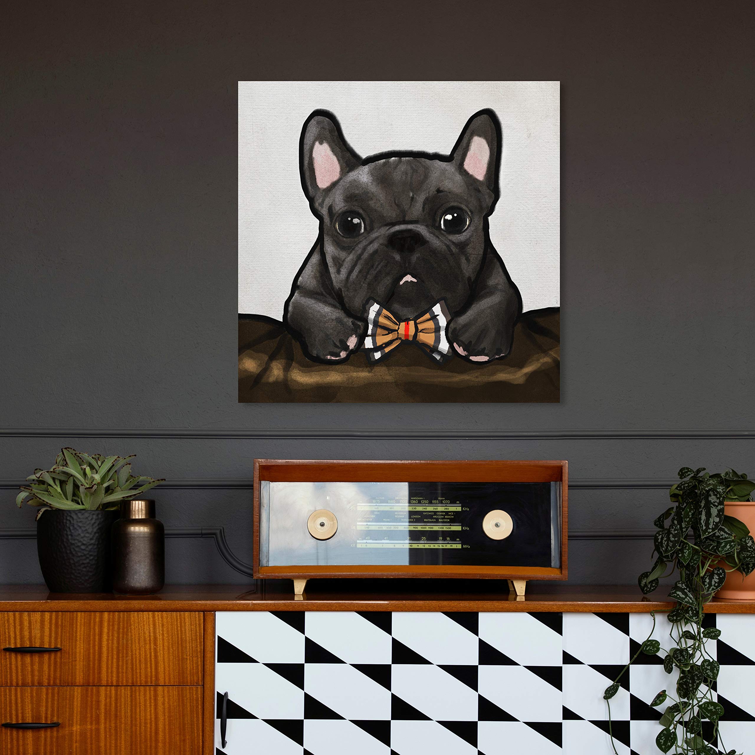 Elegant Frenchman Animal Wall Art Canvas Print - 20x20 Inch Black & White Home Decor by Oliver Gal Artist Co. | Perfect for Living Room, Bedroom & Office Decor
