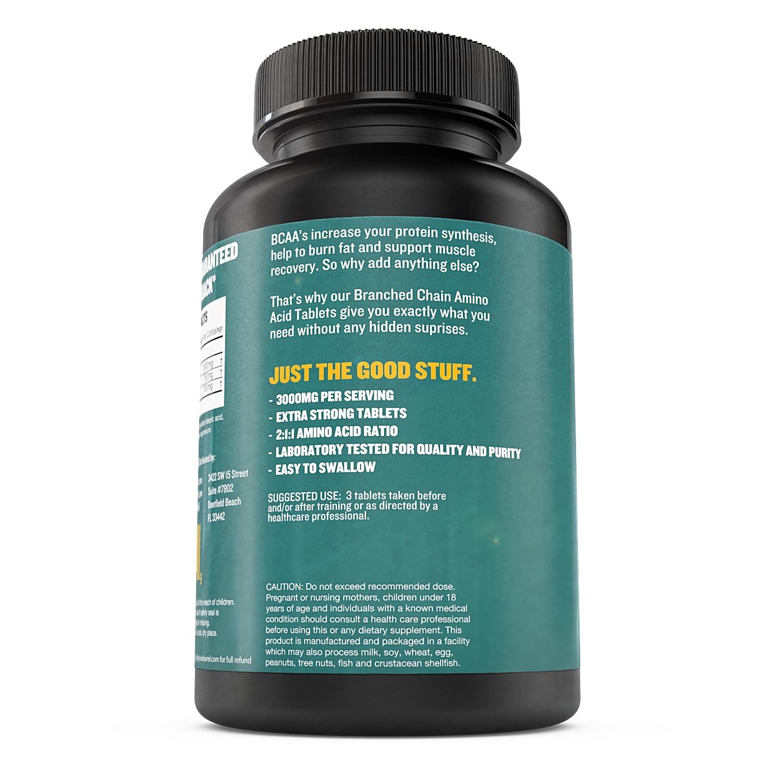BCAA Tablets - 120 Extra Strong 1000mg Pills - 2:1:1 Ratio Branched Chain Amino Acid Supplement - Non-GMO Natural Ingredients - Supports Muscle Recovery & Workout Performance