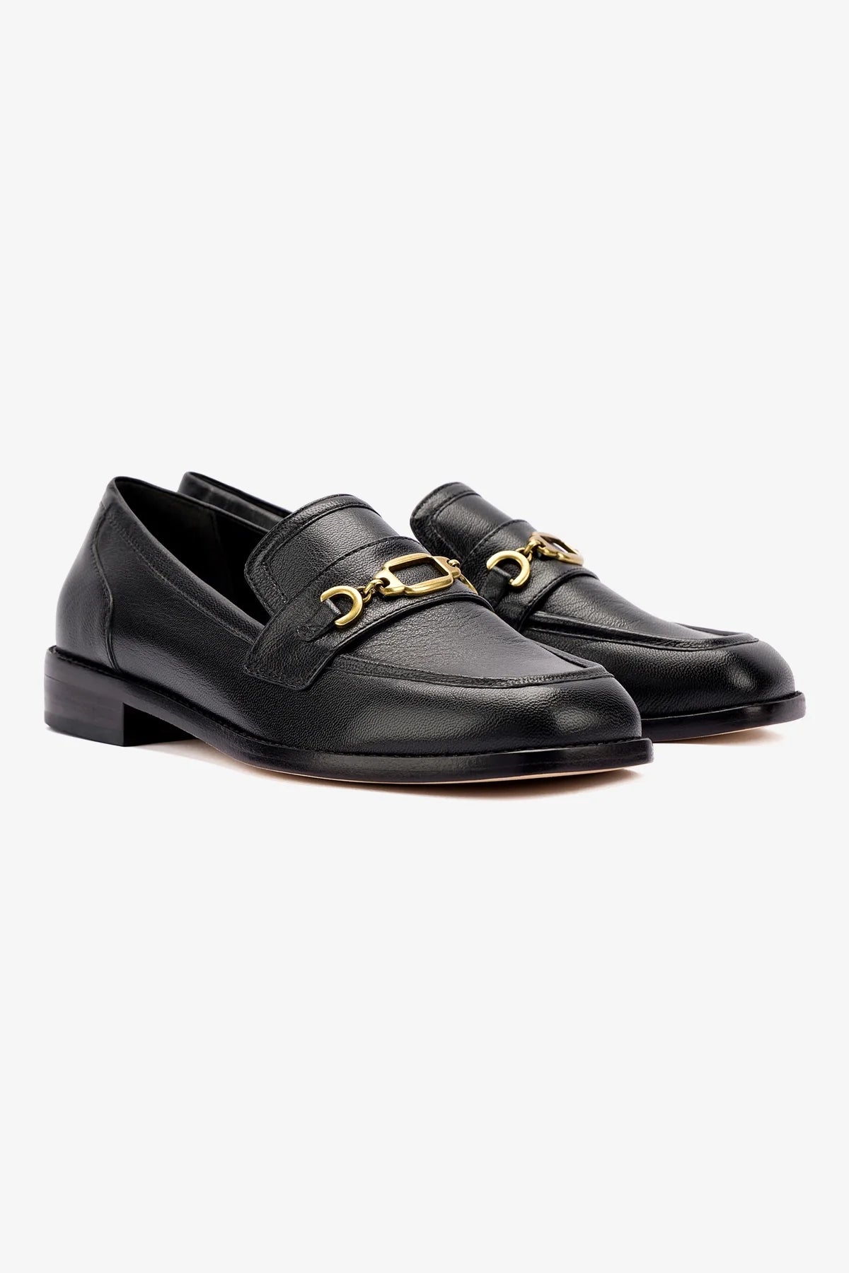 Black Leather Patricia Loafer Shoes - Women's Classic Comfortable Slip-On Loafers for Work, Office & Casual Wear