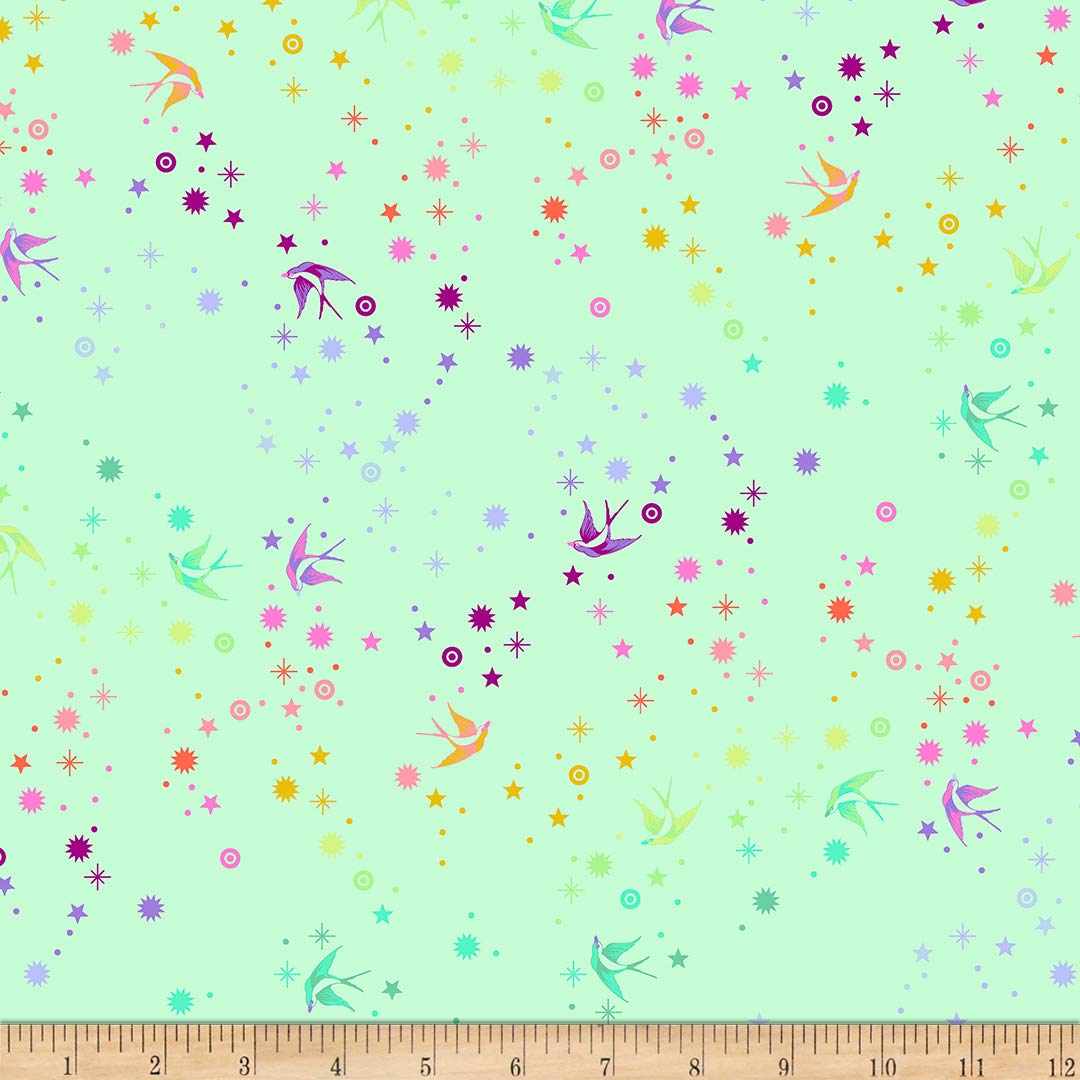 Tula Pink Tula's True Colors Fairy Dust Mint Fabric by the Yard - Premium Cotton Quilting Fabric for DIY Crafts, Quilts, and Home Decor Projects