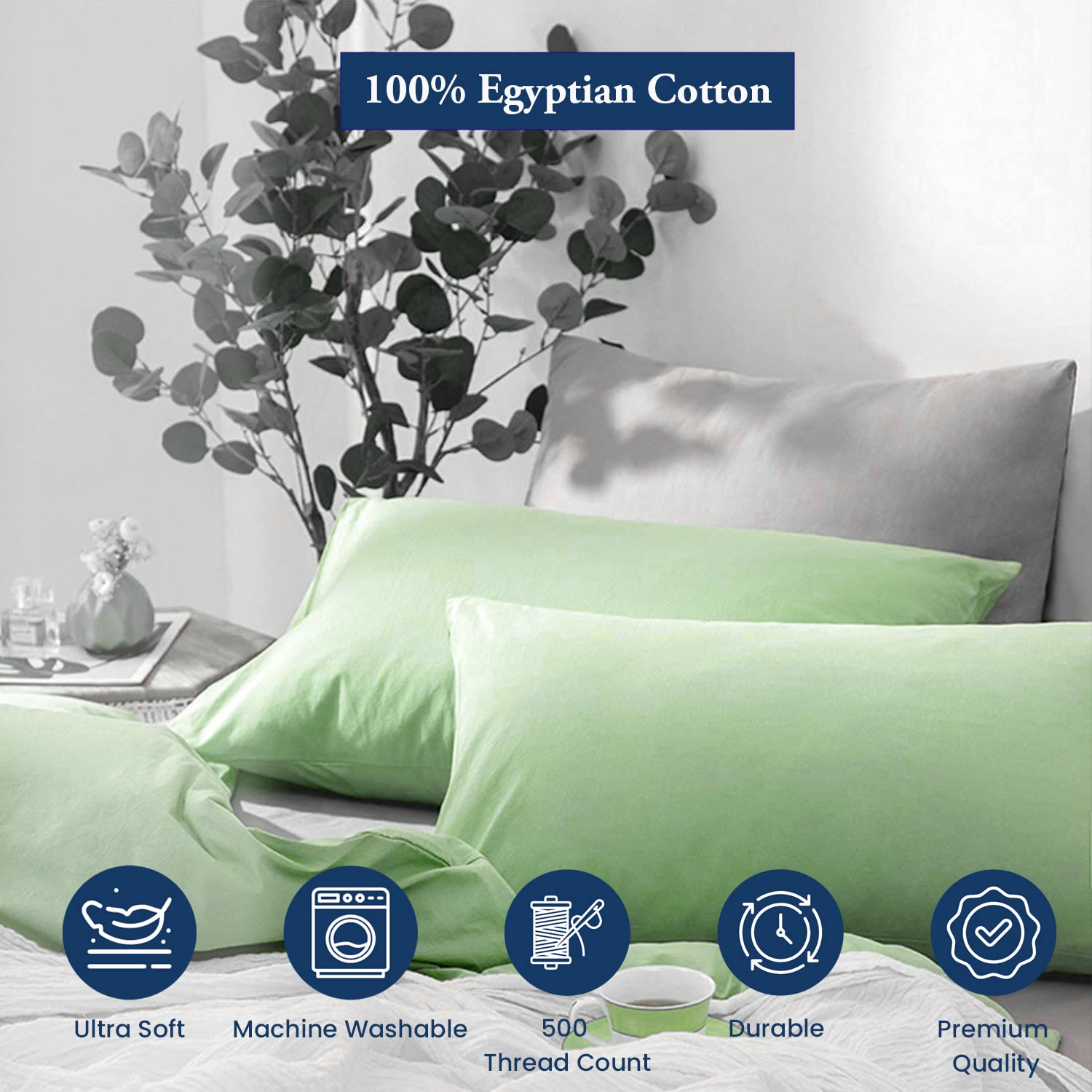 Premium 20x48 Inch Long Body Pillow Cover - 100% Soft Egyptian Cotton, 500 Thread Count with Zipper Closure (Pack of 1, Pink) - Perfect for Pregnancy Support, Anime Enthusiasts & Home Comfort