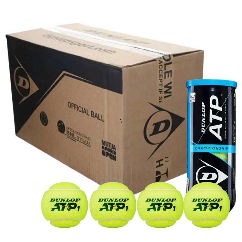 Dunlop ATP Championship Tennis Balls - 72 Pack (4 Ball Carton) | Premium Tennis Balls for Tournaments, Practice & Club Play