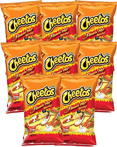 Flamin' Hot Cheetos Crunchy Cheese Snacks - 2oz Bags (Pack of 8) | Spicy Party Snacks for Game Nights, Movie Time & Road Trips