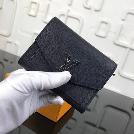 LV MyLockMe Compact Wallet in Noir - Stylish & Secure Card Holder for Everyday Use, Travel, and Gifting