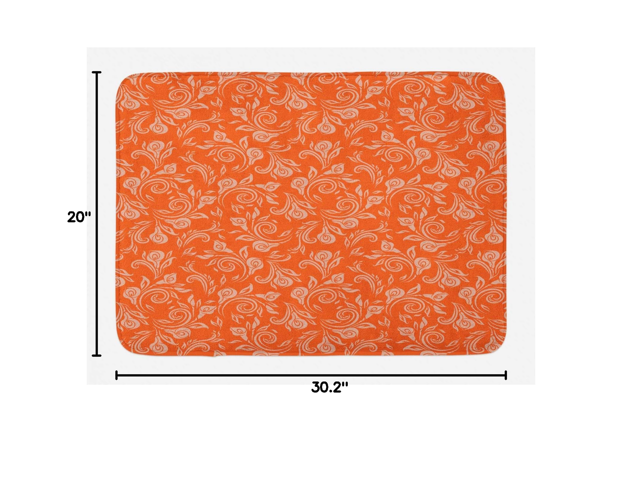Ambesonne Floral Bath Mat - Non-Slip Plush Bathroom Rug with Rose Bouquets & Swirly Branches Design, 30.2