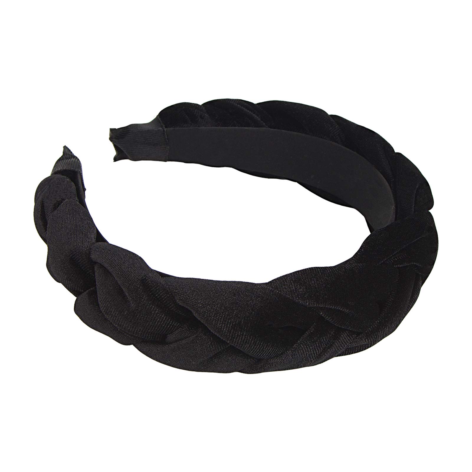 Women's Velvet Braided Headbands - Criss Cross Fashion Hair Accessories for Women (Black) | Perfect for Work, Parties & Everyday Style
