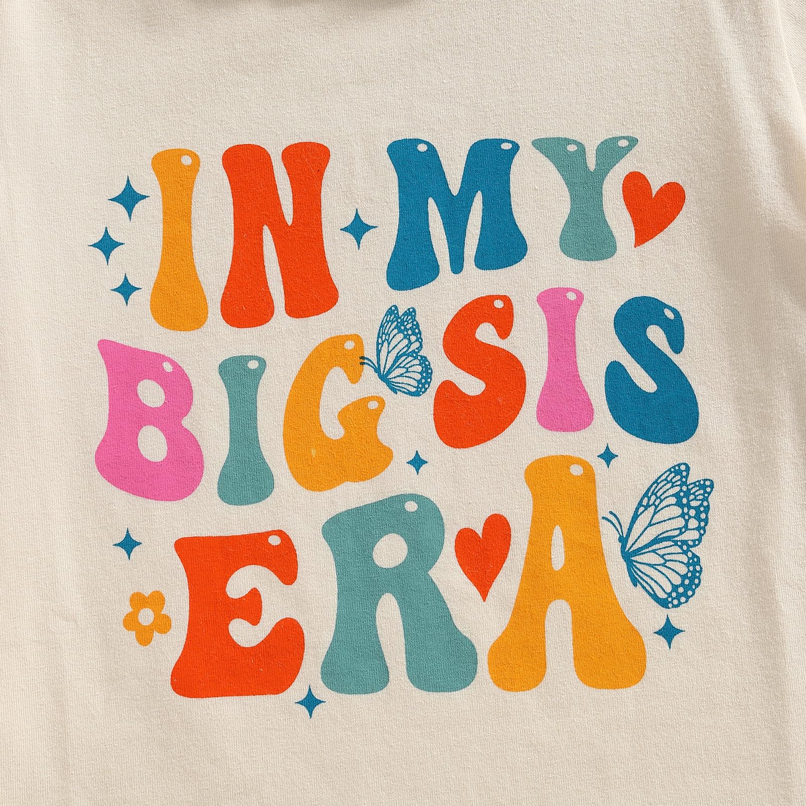 Chloefairy Toddler Baby Girl 'In My Big Sis Era' Shirts & Newborn Lil Sis Romper - Big Sister Little Sister Matching Outfits for Summer - Perfect for Sibling Photos, Family Gatherings & Birthday Celebrations