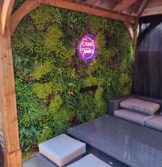 Premium Artificial Vertical Garden Wall Panel - 100cm x 100cm UV Resistant Fern Green Wall Decor for Indoor/Outdoor - Perfect for Home, Office, Balcony & Patio Landscaping