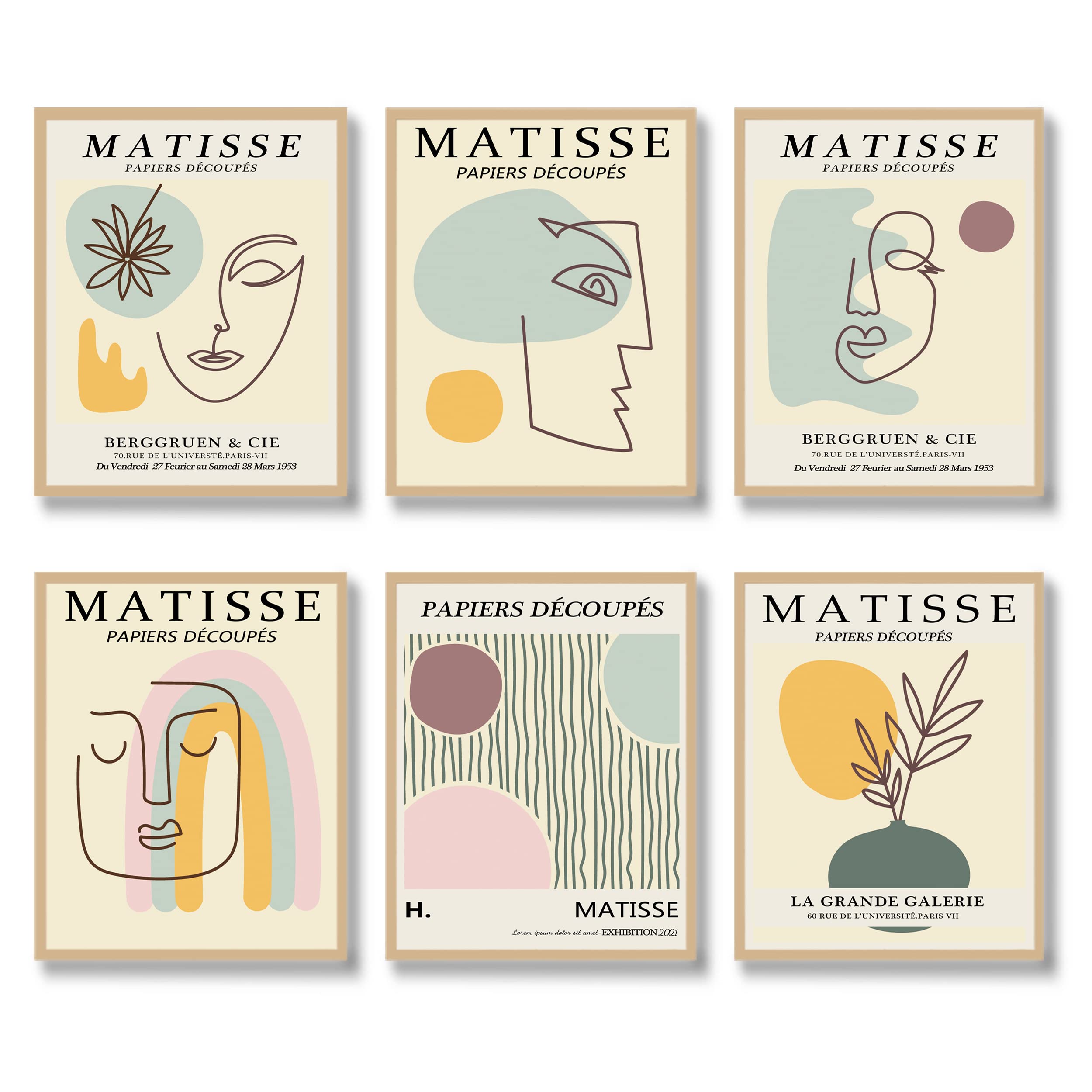 Matisse Wall Art Prints Set of 6 - 8