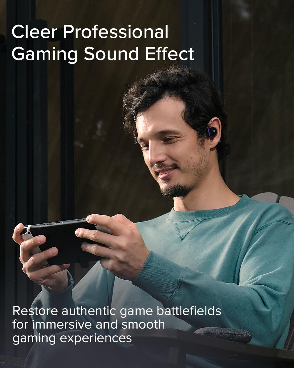 Cleer ARC II Gaming Earbuds - True Wireless Open Ear Headphones with Ultra-Low Latency & Snapdragon Sound | Bluetooth 5.3 | 35Hr Battery Life | USB-C Dongle | Compatible with PS5, PS4, PC, Nintendo Switch (Black) - Perfect for Gaming, Workouts & Outdoor Activities