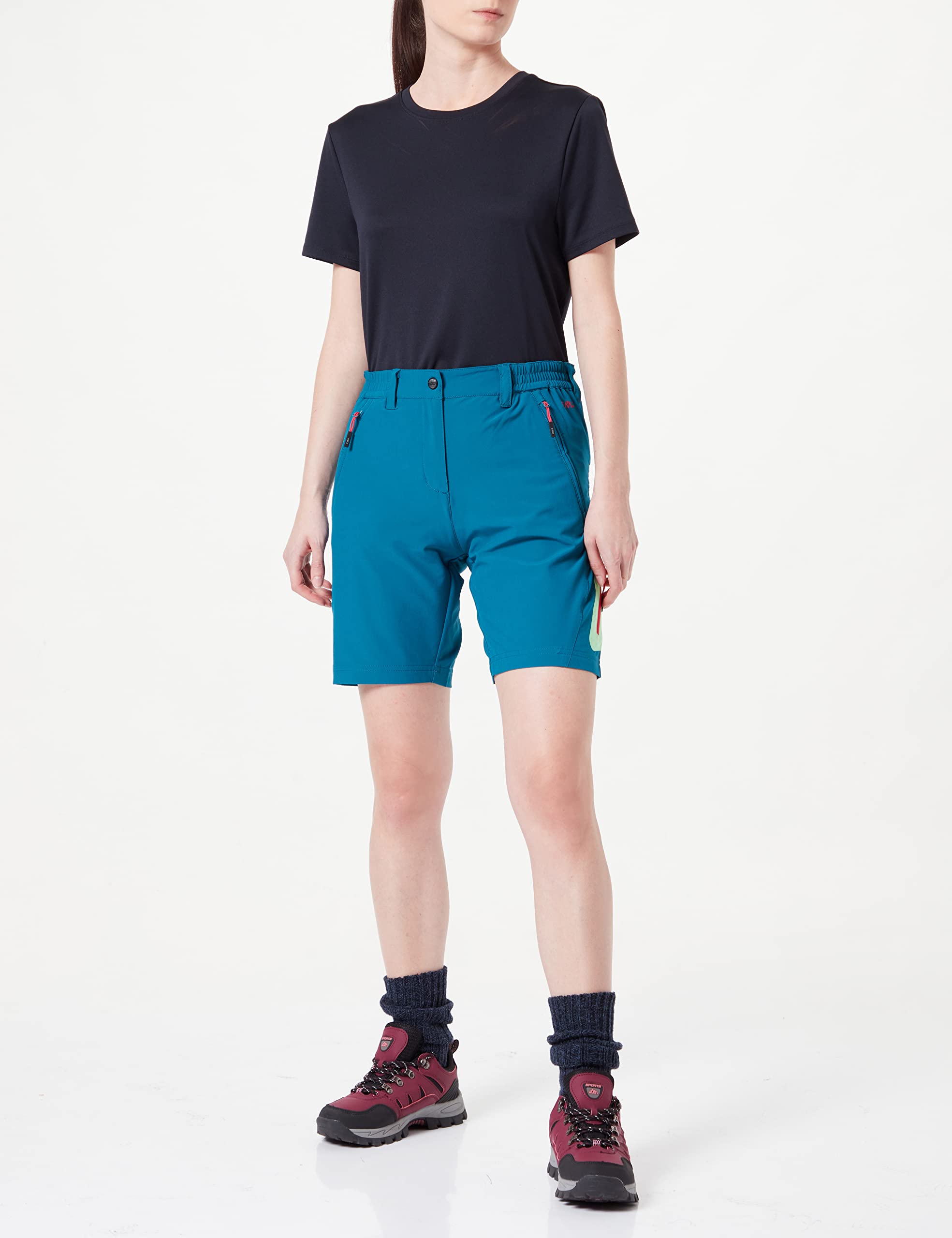 Women's Stretch Bermuda Shorts with Button - Comfortable & Stylish CMP Casual Shorts for Summer, Beach, and Outdoor Activities