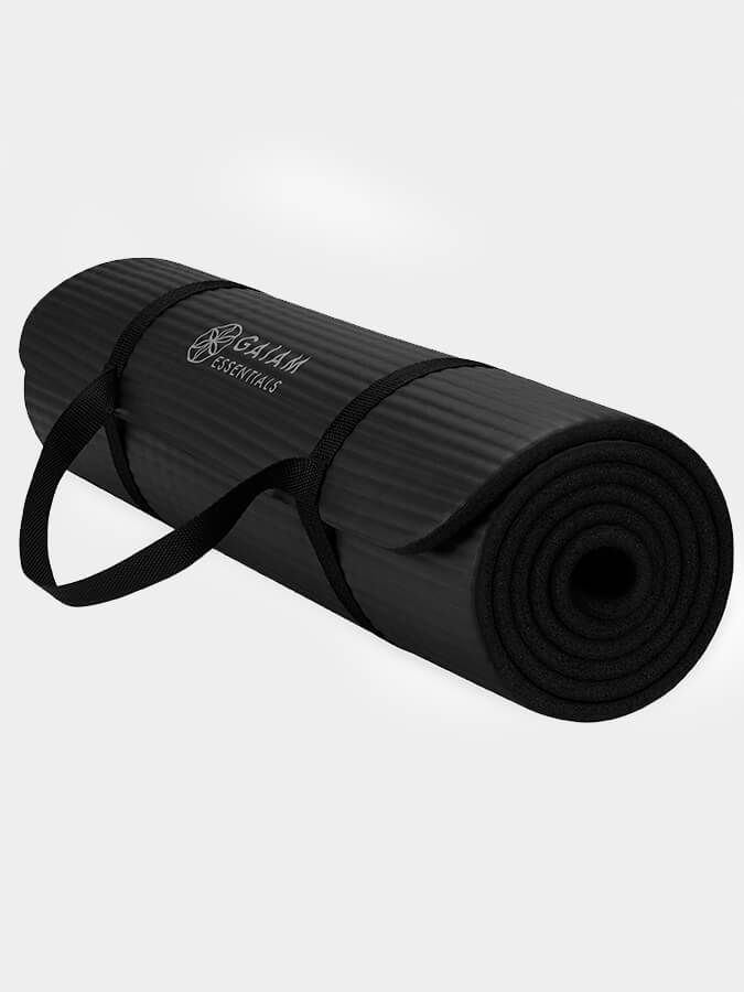 Premium Gaiam Essential Fitness Yoga Mat - 10mm Thick, Non-Slip, Eco-Friendly for Home & Studio Workouts - Perfect for Yoga, Pilates, and Meditation Exercises