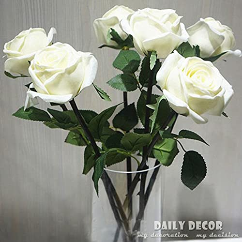 10pcs Real Touch PU Rose Artificial Flowers - Lifelike Faux Roses for Home Decor, Wedding Centerpieces, and DIY Crafts (Red)