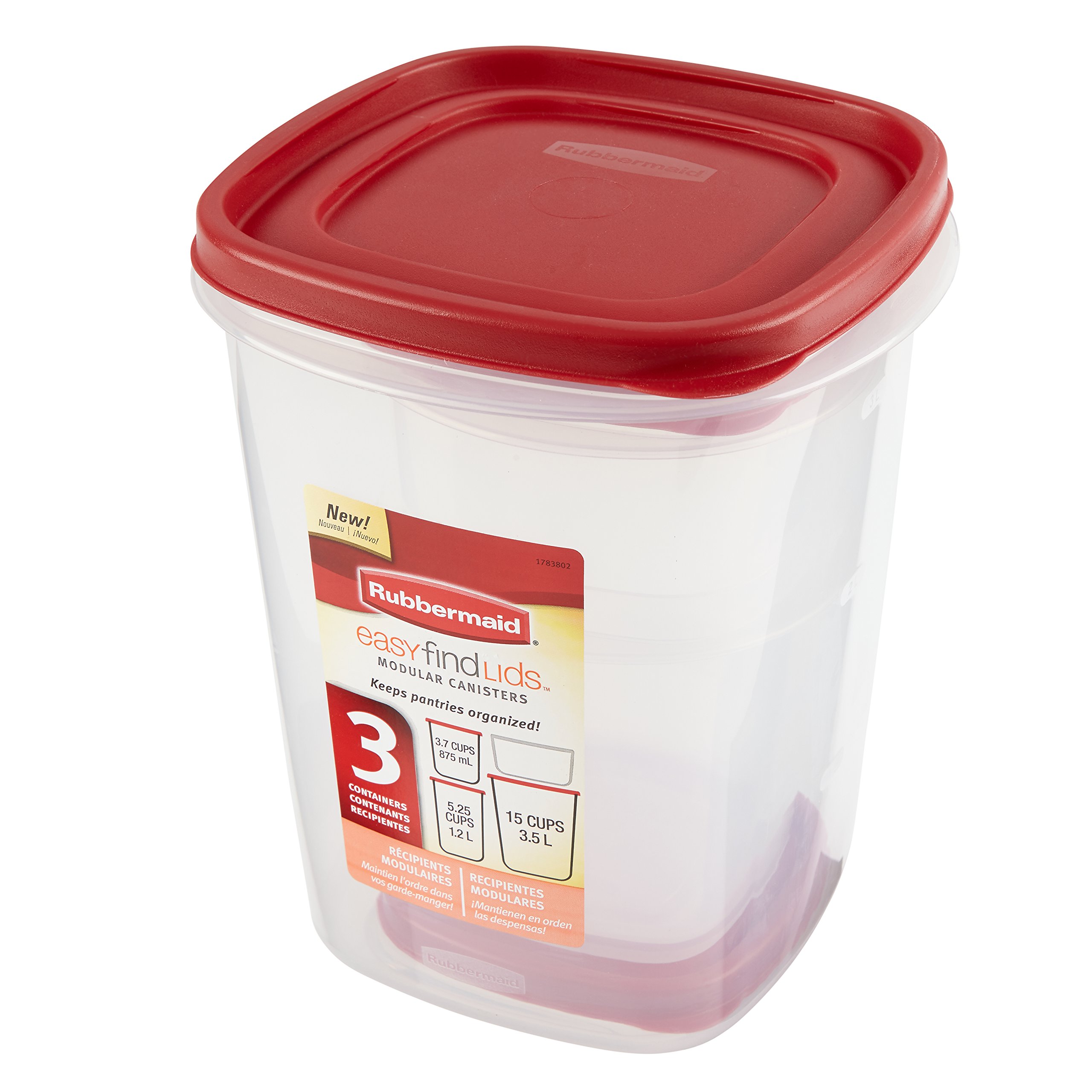 Rubbermaid Easy Find Lids Food Storage Containers Set - 6-Piece Airtight Kitchen Organizers in Racer Red | Perfect for Meal Prep, Leftovers & Pantry Storage