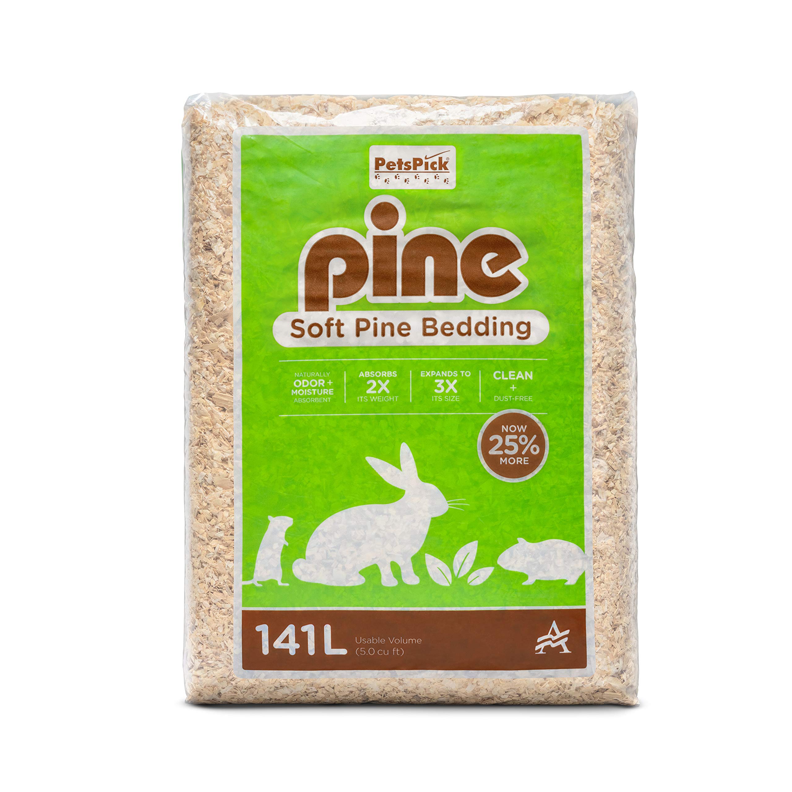 Premium Pine Small Pet Bedding - 141L (3.7 Cubic Feet) | Natural, Odor-Control Wood Shavings for Hamsters, Rabbits & Small Animals | Ideal for Cages, Hutches & Nesting Areas