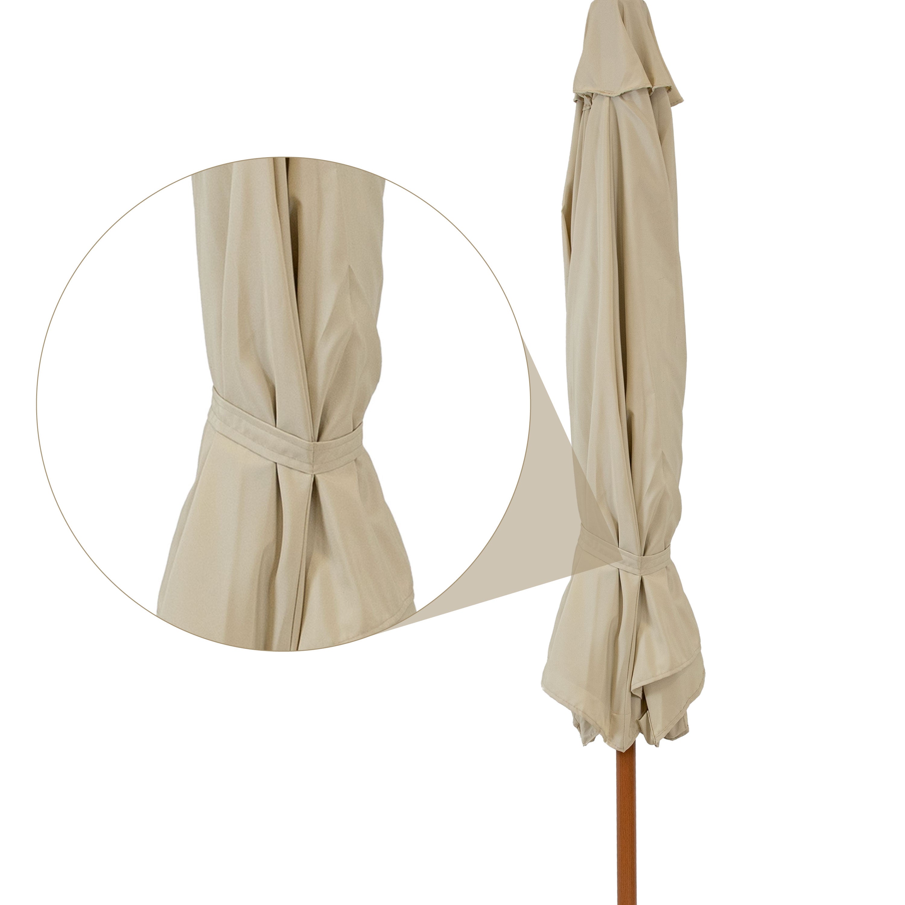 Sunnydaze 8.5 ft Outdoor Patio Umbrella with Realistic Woodgrain Finish - Perfect for Backyard, Poolside, and Garden Shade