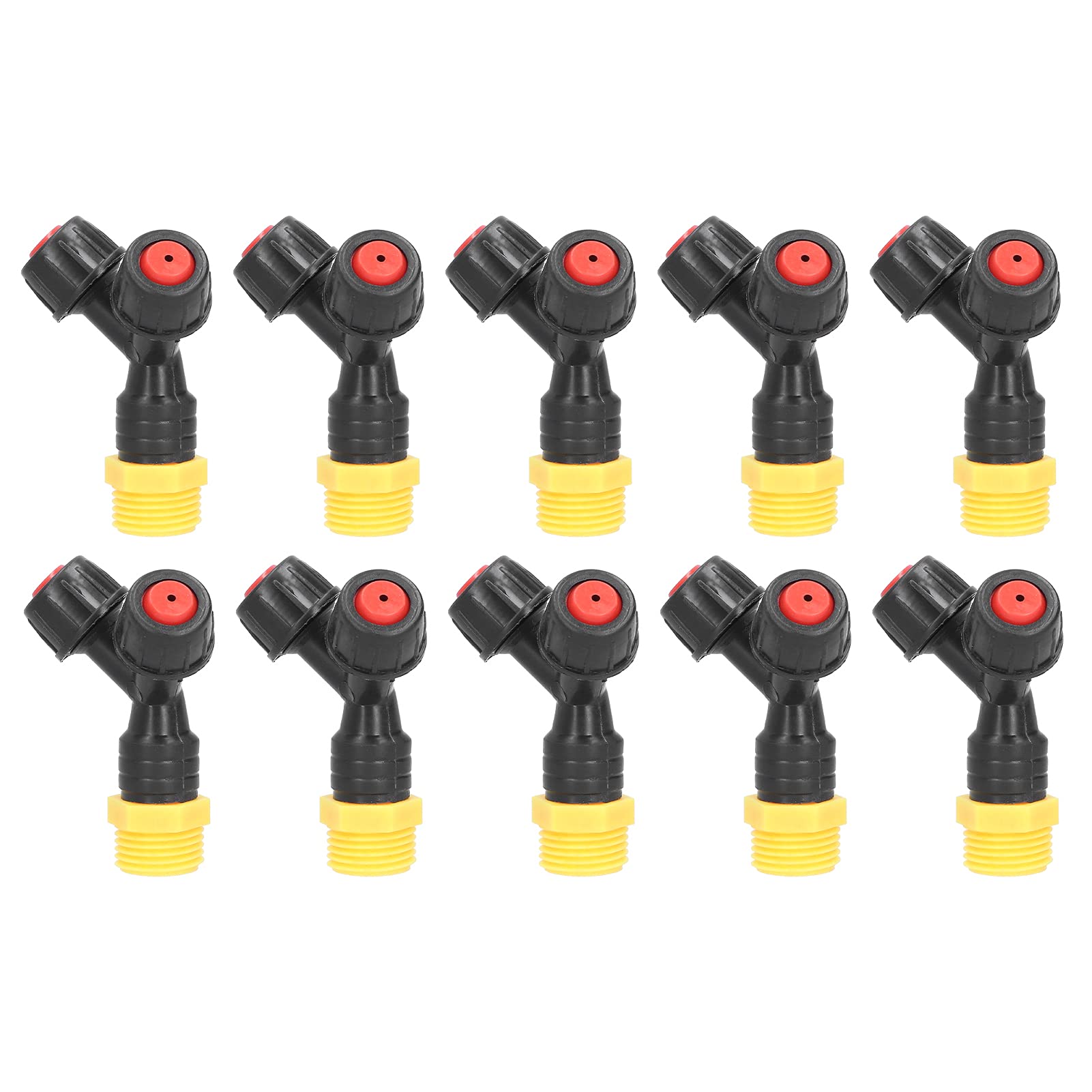 FASJ 10Pcs Plastic Spray Nozzle Tips - Durable Double Sprayer Head with G1/2 Male Thread for Garden Irrigation, Lawn Care & Park Maintenance | Perfect for Green Belt Watering, Landscape Irrigation & Outdoor Plant Care