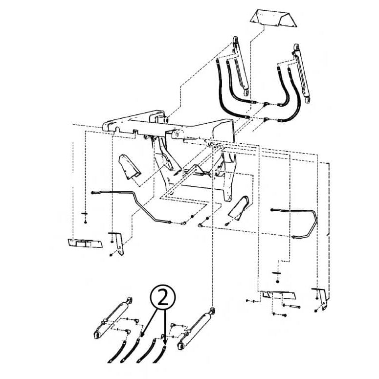 Bobcat 980 Hydraulic Hose Kit for Loader Lift Cylinders with Rod Ends - Replacement Part #2 - Perfect for Construction, Farming & Heavy Equipment Maintenance