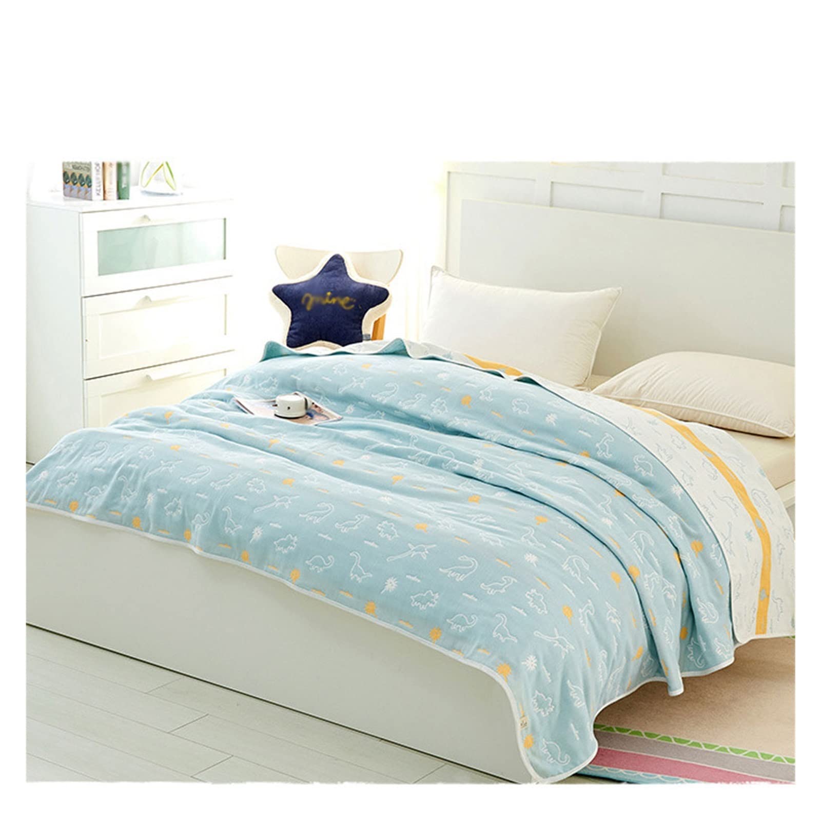 TJLSS Super Soft Cotton Air Conditioning Blanket for Summer - Lightweight & Breathable (120x150cm) - Perfect for Bed, Office, Travel, Sofa & Lounging