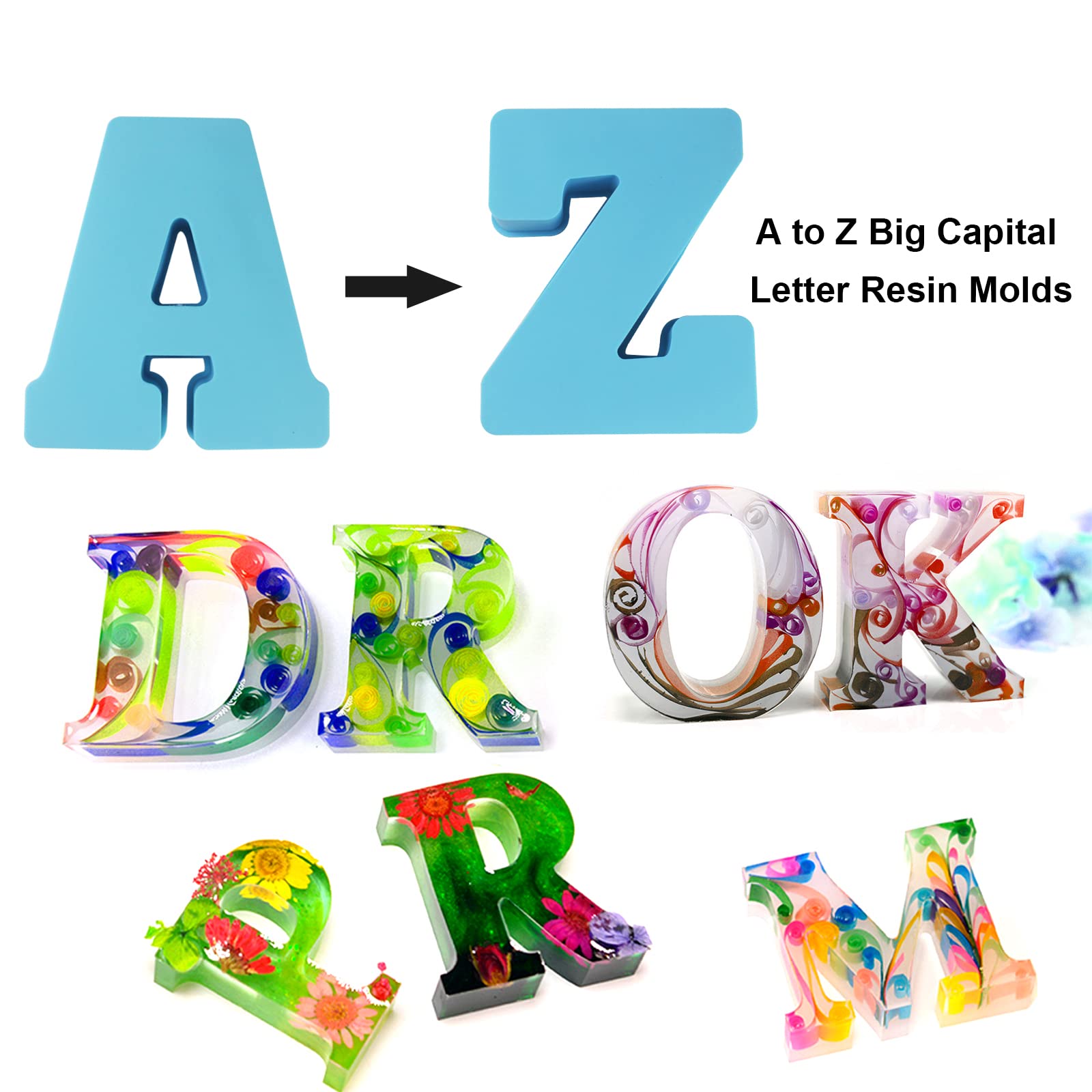3D Alphabet Silicone Molds - Large Capital Letter D Mold for Resin Casting, DIY Crafts, Home Decor & Party Decorations - Perfect for Epoxy Resin Projects, Cake Decorating & Scrapbooking