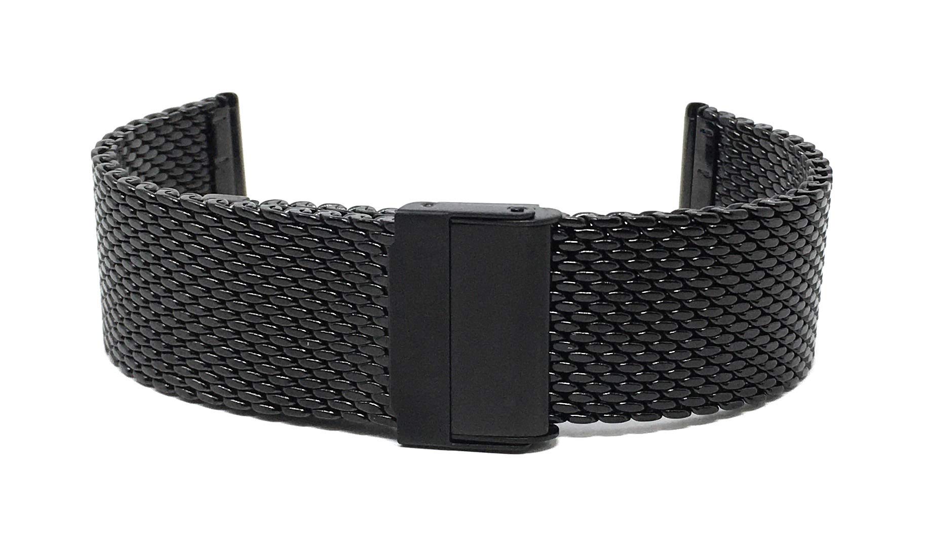 Stainless Steel Mesh Watch Band for Men & Women - 20mm Adjustable Strap for Daily Wear