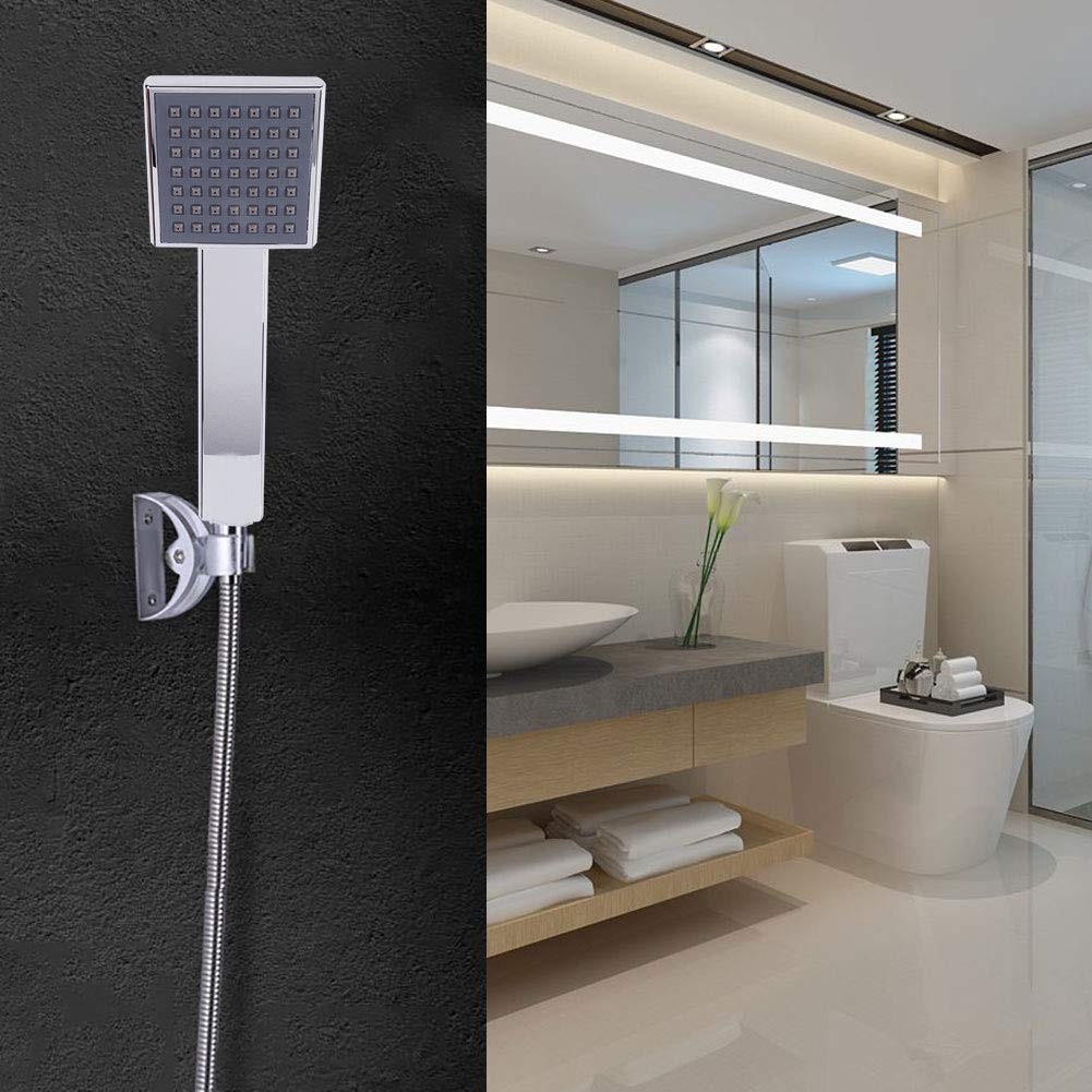 Premium Square Shower Head in Silver - High Pressure Water Saving Bathroom Shower Fixture for Home, Hotel & Spa Use - Perfect for Relaxing Rainfall Shower Experience
