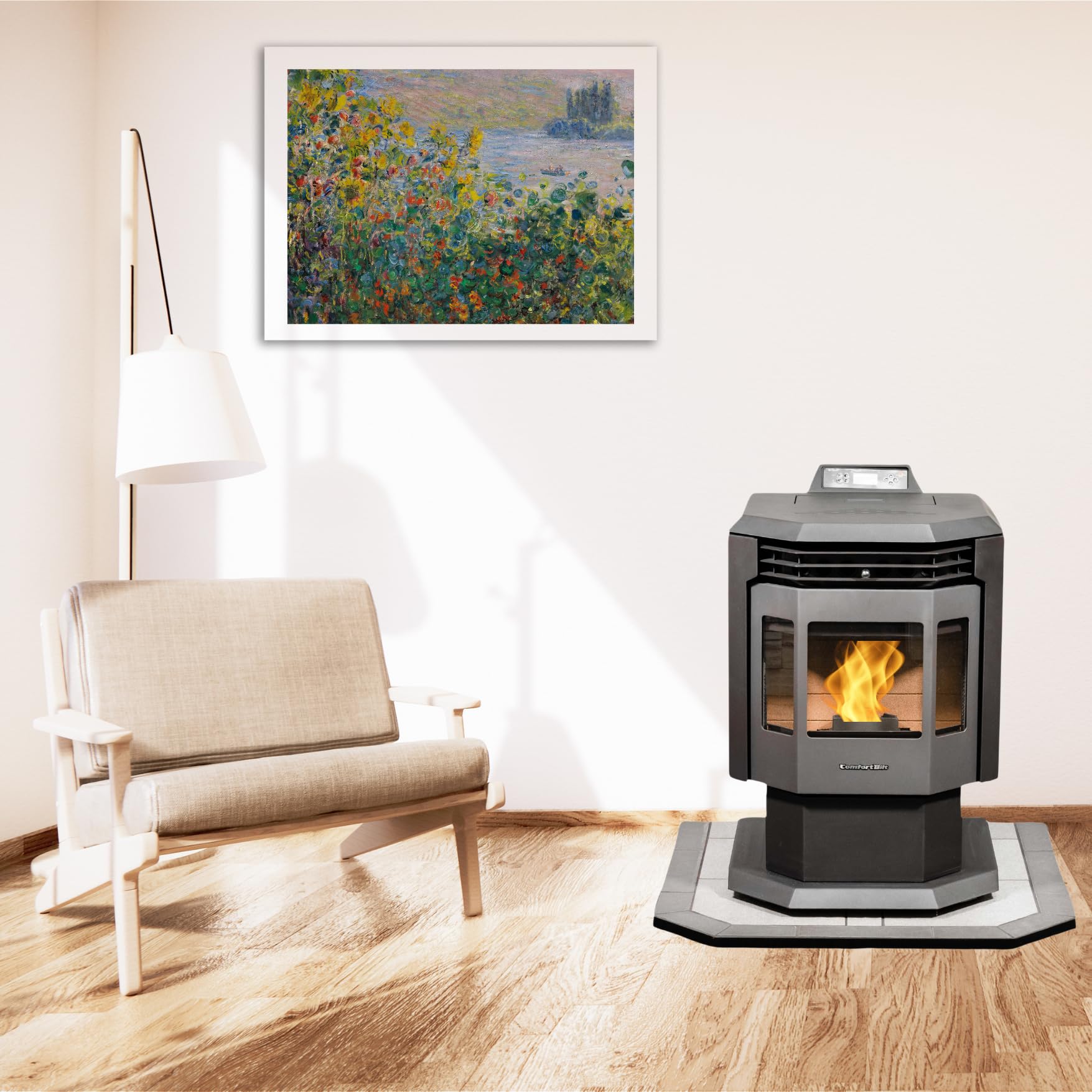 Comfortbilt HP21 Black Wood Pellet Stove with 40 lb Hopper - High Efficiency Heating for Home, Cabin & RV | Indoor & Outdoor Use