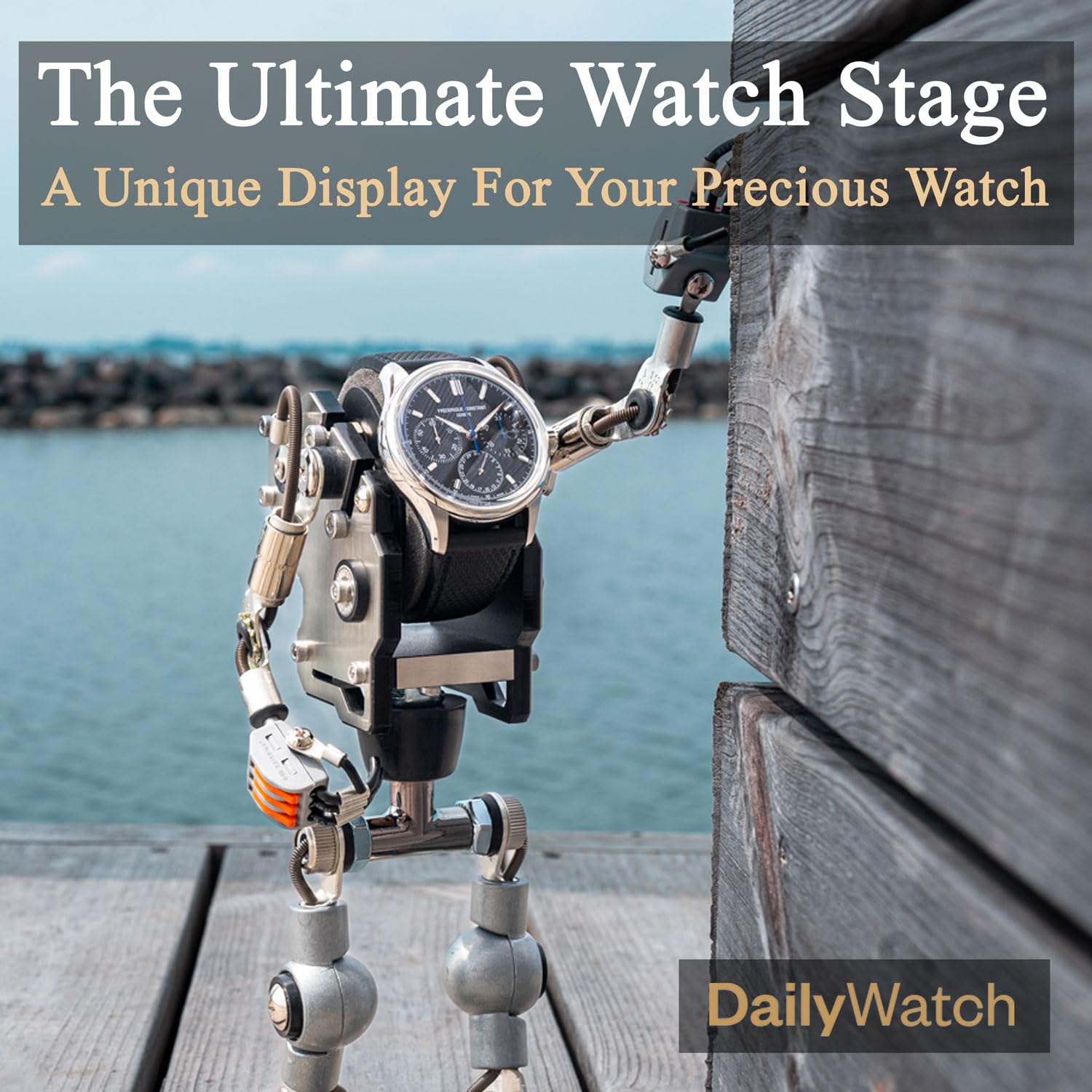 Handcrafted Robot Watch Stand with Adjustable Arms & Legs - Unique Watch Display Stand for Jewelry & Watch Organization - Perfect Watch Holder & Accessory for Home, Office, or Gift Use