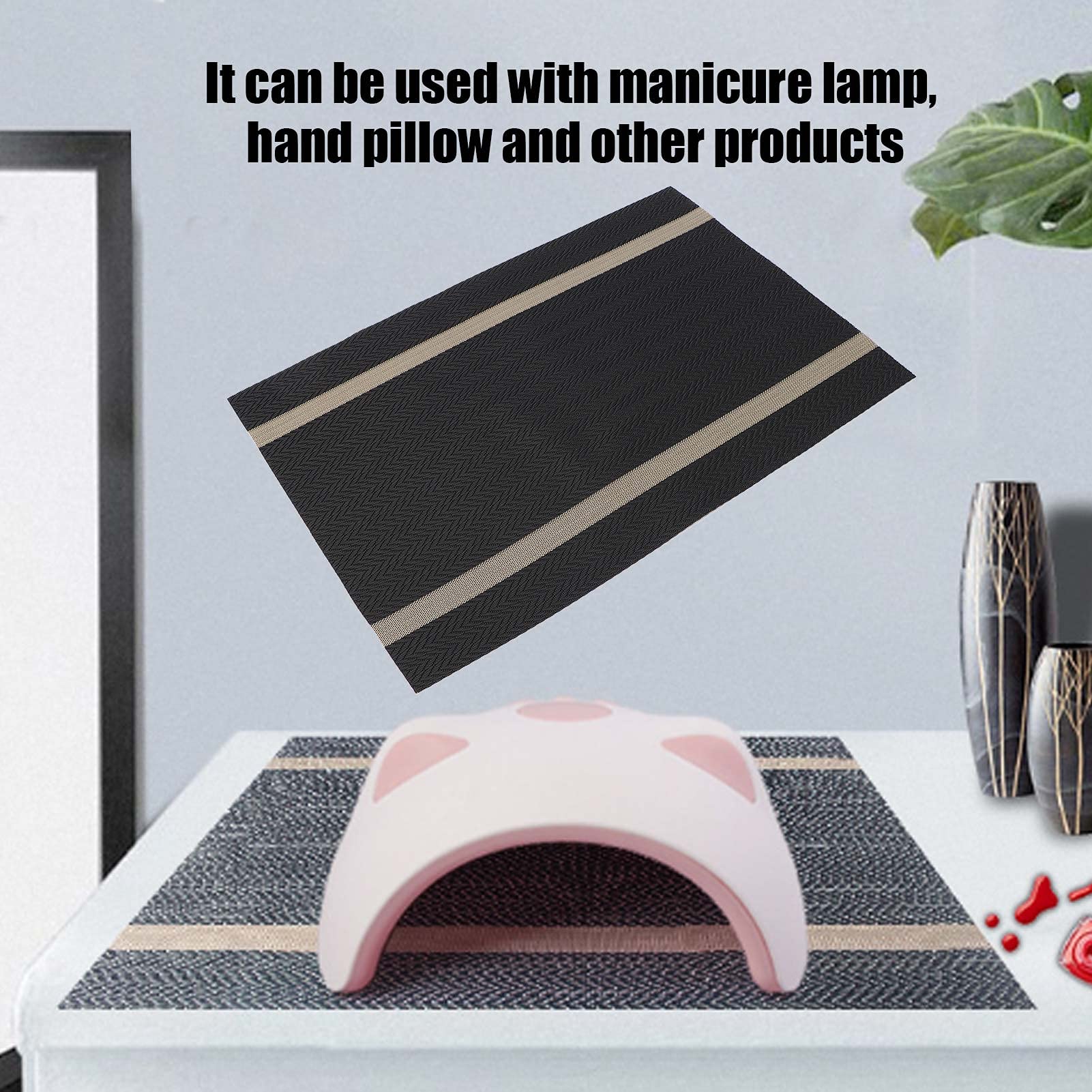 Professional Nail Hand Rest Pad - Durable & Stylish Nail Art Mat for Beauty Salons, Home Use & Beginners | Perfect for Nail Training, Manicures & Display | Simple Black Design | Ideal for Salon Professionals & DIY Nail Artists
