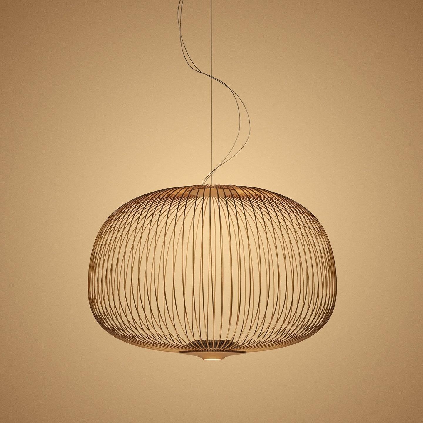Lightweight Spokes Cage Pendant Lamp - Modern Industrial Hanging Light Fixture for Dining Room, Kitchen Island & Bedroom Decor