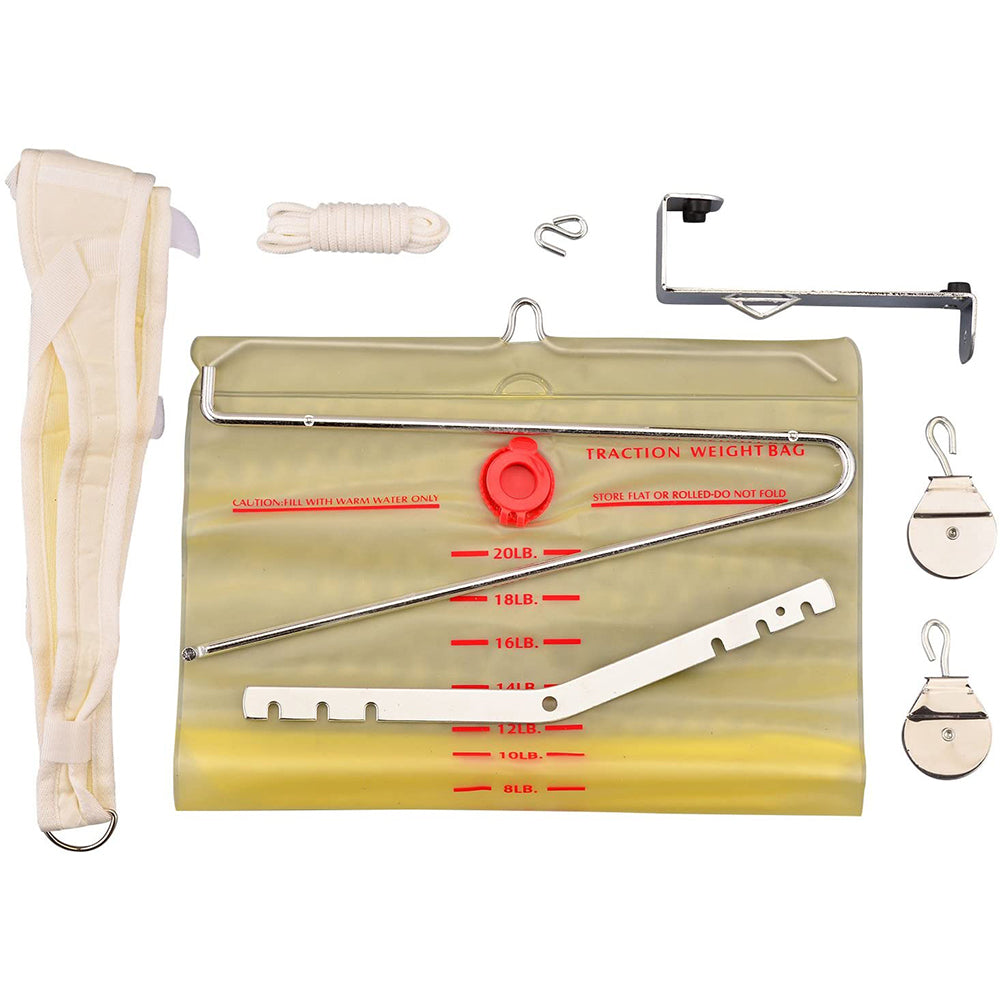 Overdoor Traction Set for Back Pain Relief - Home Physical Therapy Equipment - Doorway Exercise Stretching Device for Spinal Decompression, Herniated Disc & Sciatica Pain - Perfect for Home Gym, Yoga & Rehabilitation