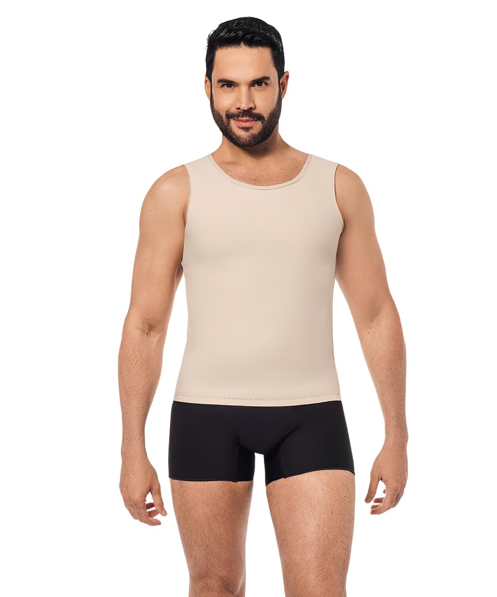 FC FORMA TU CUERPO Men's Body Shaper - Compression Slimming Vest for Men | Lipoelastic Waist Trainer | Post-Surgery & Workout Support | Ideal for Gym, Weight Loss & Everyday Wear