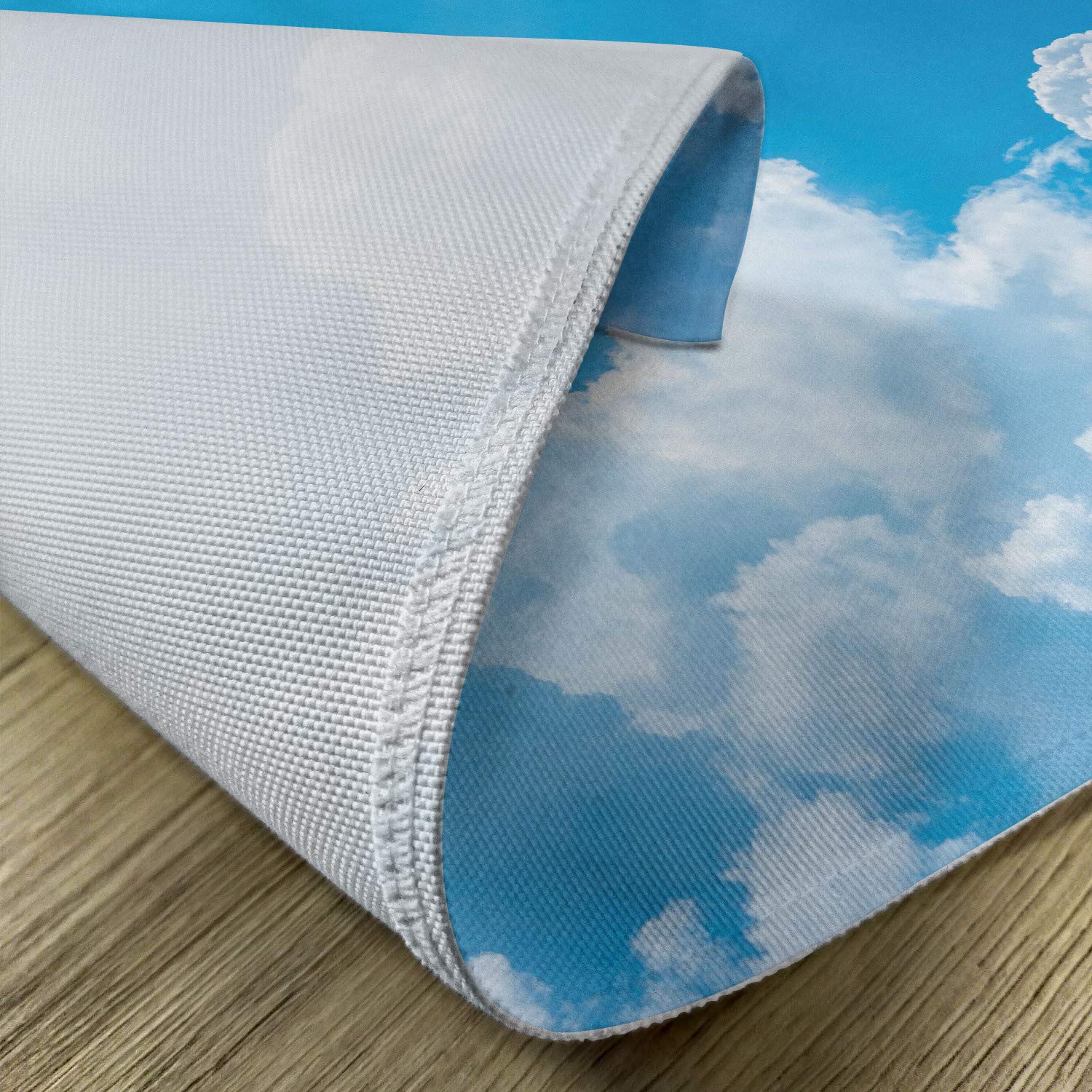 Ambesonne 4-Piece Cloud Design Placemats Set - Sky Blue & White Washable Fabric Dining Mats for Kitchen Table Decor | Perfect for Home, Restaurant, and Outdoor Picnic Use