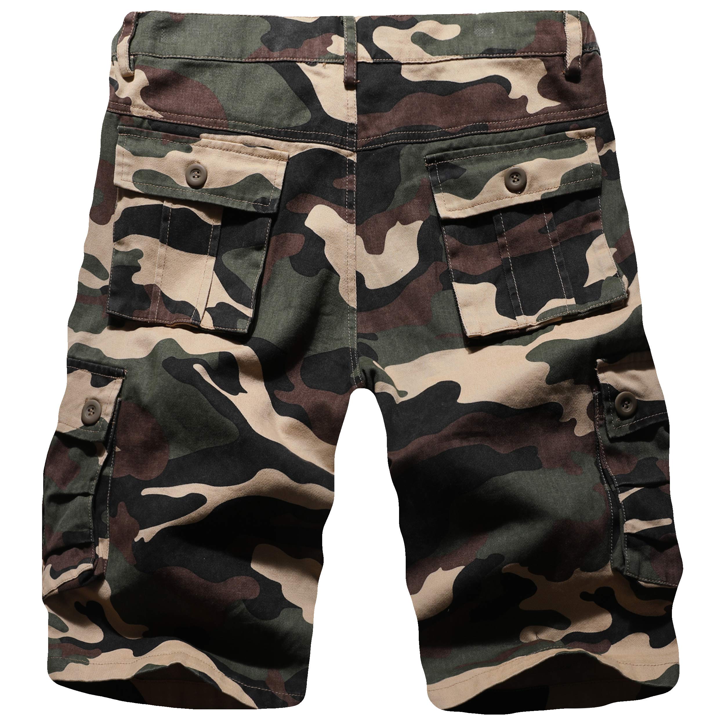 **Zeetoo Men's Camo Cargo Shorts - Classic Relaxed Fit Outdoor Shorts with Multi-Pockets | Hiking, Camping & Casual Wear**