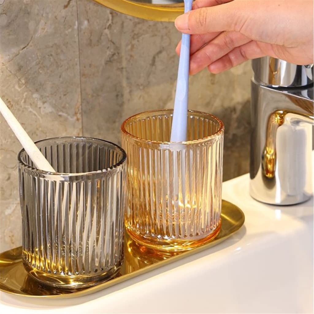 Couple's Toothbrush Holder Set - Dual Toothbrush & Mouthwash Cup for Bathroom Countertop - Perfect for Couples Sharing Bathroom Essentials