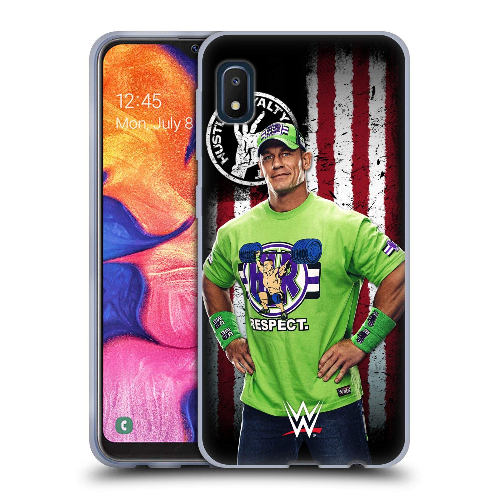 Head Case Designs WWE John Cena American Flag Soft Gel Case for Samsung Galaxy A10e (2019) - Durable Protection for Wrestling Fans & Everyday Use