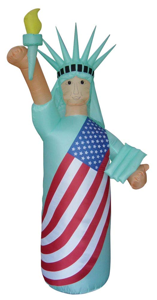 8ft Air Blown Inflatable Statue of Liberty Yard Decoration - Patriotic Skin Tone Inflatable for 4th of July, Halloween & Christmas Outdoor Decor