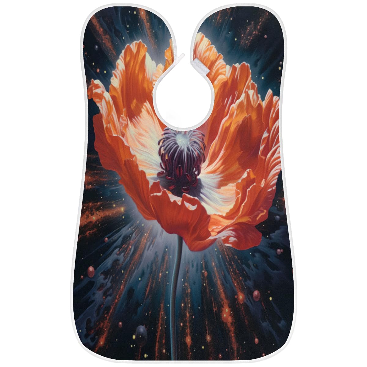 Stylish Poppy Flower Beard Shaving Bib for Men - Waterproof Makeup & Hair Dye Apron, Barber Cape for Haircut & Beard Trimming - Sink Hair Catcher & Grooming Accessory - Perfect for Home Salon, Barbershop & DIY Grooming