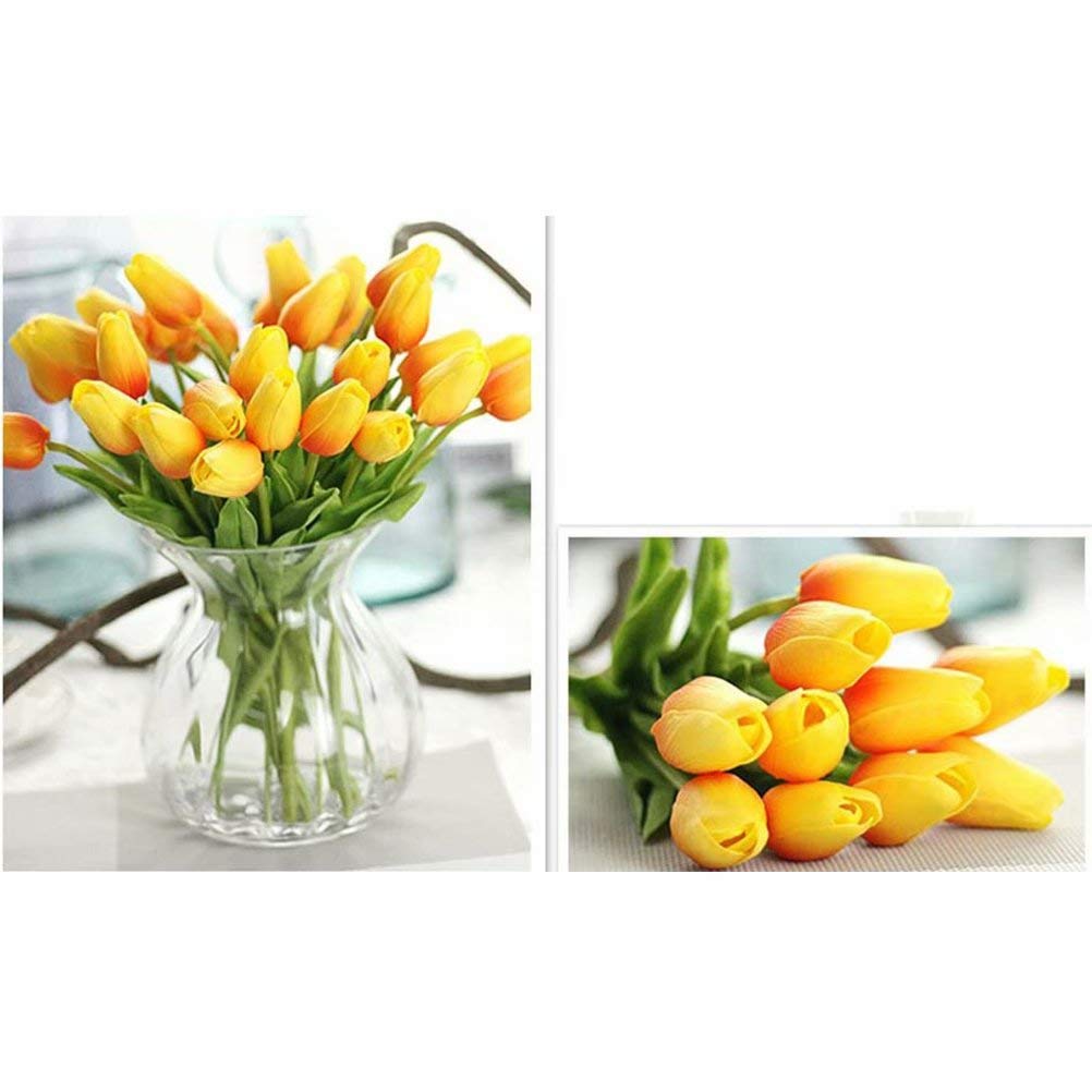30PCS Real-Touch Artificial Tulip Flowers - PU Fake Tulips Bouquet for Home Decor, Wedding Centerpieces, Party Table Arrangements - Perfect for Spring Decor, Bridal Showers & DIY Floral Projects