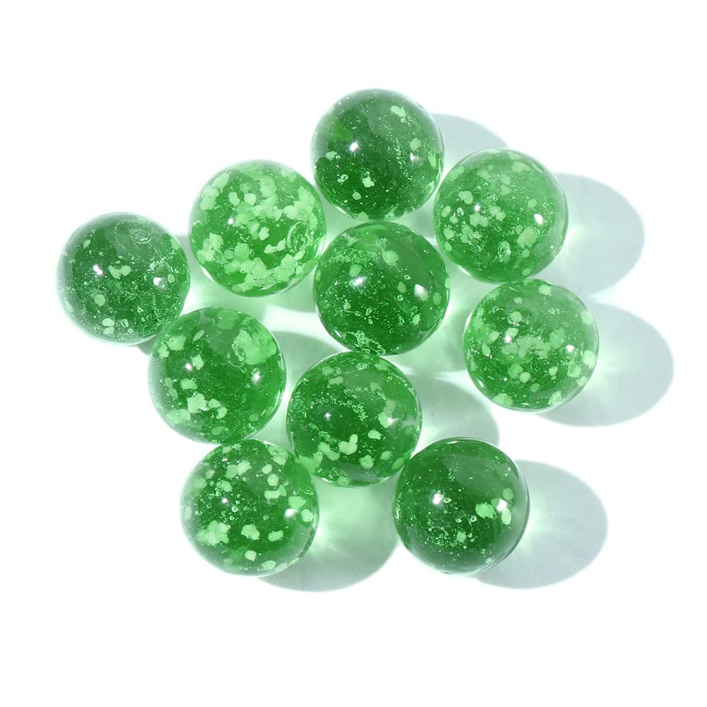 10PCS Glow in The Dark Glass Marbles - Luminous Handmade Glass Balls for Vase Fillers, Marble Games & Machine Beads (Green) - Perfect for Home Decor, Kids Play & DIY Crafts
