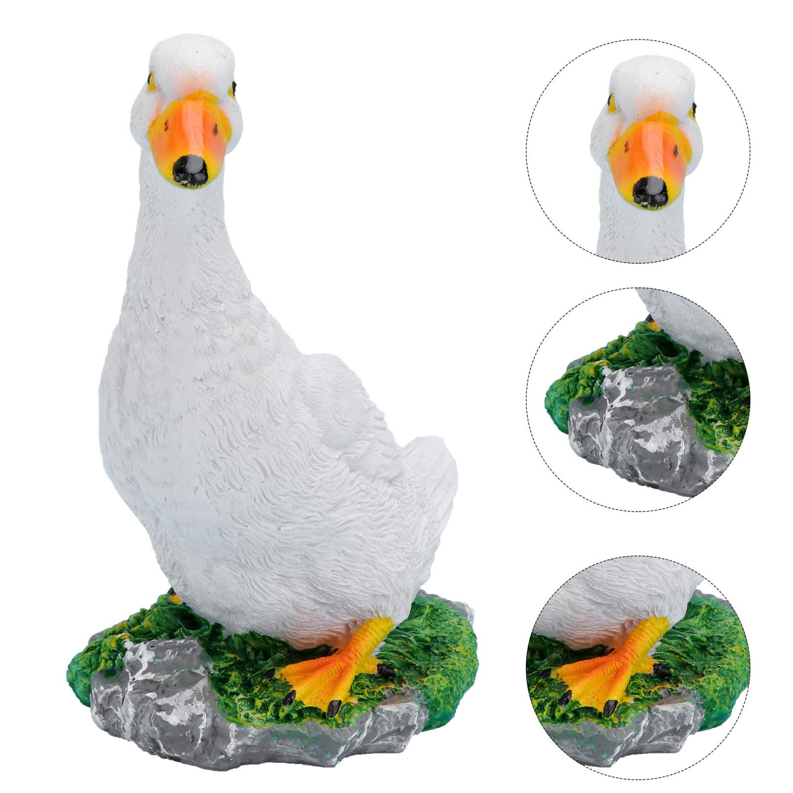 Cabilock White Ceramic Garden Statue - Poultry Farm Model Figurine for Pond, Lawn, Home & Office Decor - Perfect for Outdoor Garden, Patio, and Farmhouse Decoration