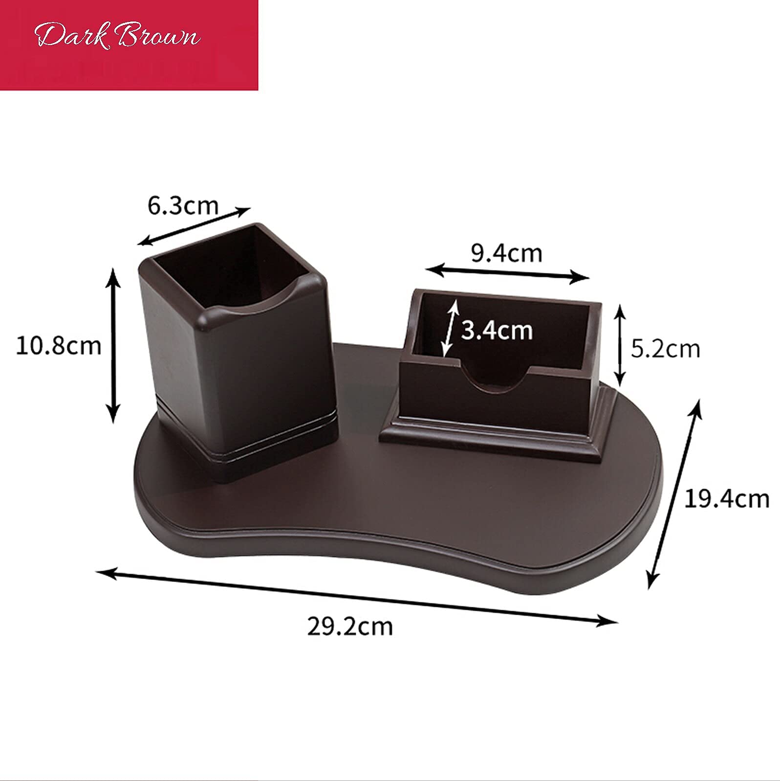 Premium Wooden Pen Holder & Business Card Holder - Large Capacity Modern Minimalist Office Desk Organizer - Elegant Light Luxury Gift for Professionals & Home Office Use (Perfect for Desk Organization & Corporate Gifting)