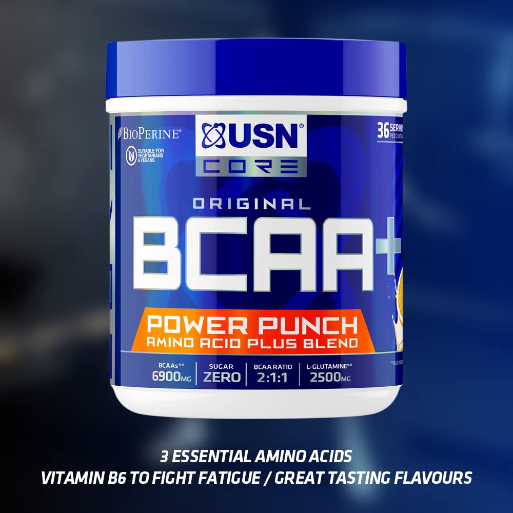 USN Watermelon BCAA Power Punch - Premium Branched-Chain Amino Acid Supplement for Muscle Recovery & Workout Performance | Ideal for Gym, Fitness & Post-Training Recovery