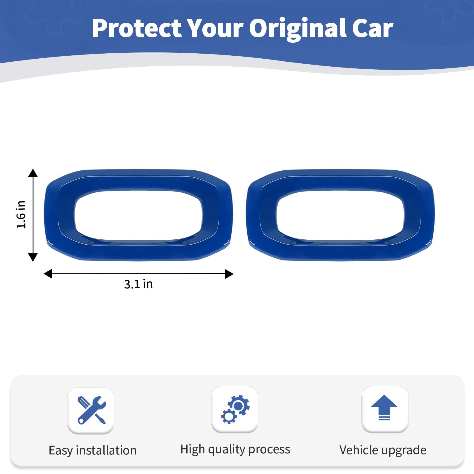 Jeep Wrangler JL JLU & Gladiator JT Door Lock Switch Button Trim Cover (2018-2024) - Blue Interior Accessories (2pcs) | Premium Upgrade for Enhanced Style & Protection | Perfect for Off-Roading & Daily Driving
