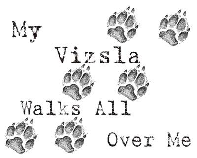 My Vizsla Walks All Over Me Funny Dog Lover T-Shirt - Cute Vizsla Owner Apparel for Dog Walking & Pet Lovers